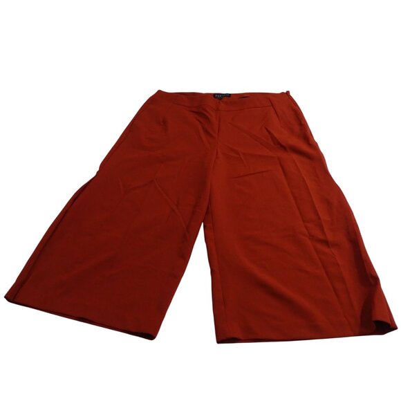 Eloquii Wide Leg Cropped Pants Women Size 16 Rust Brown Side Zipper Pockets NEW - Picture 1 of 10